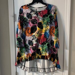 Colorful Floral Women's Tunic Top